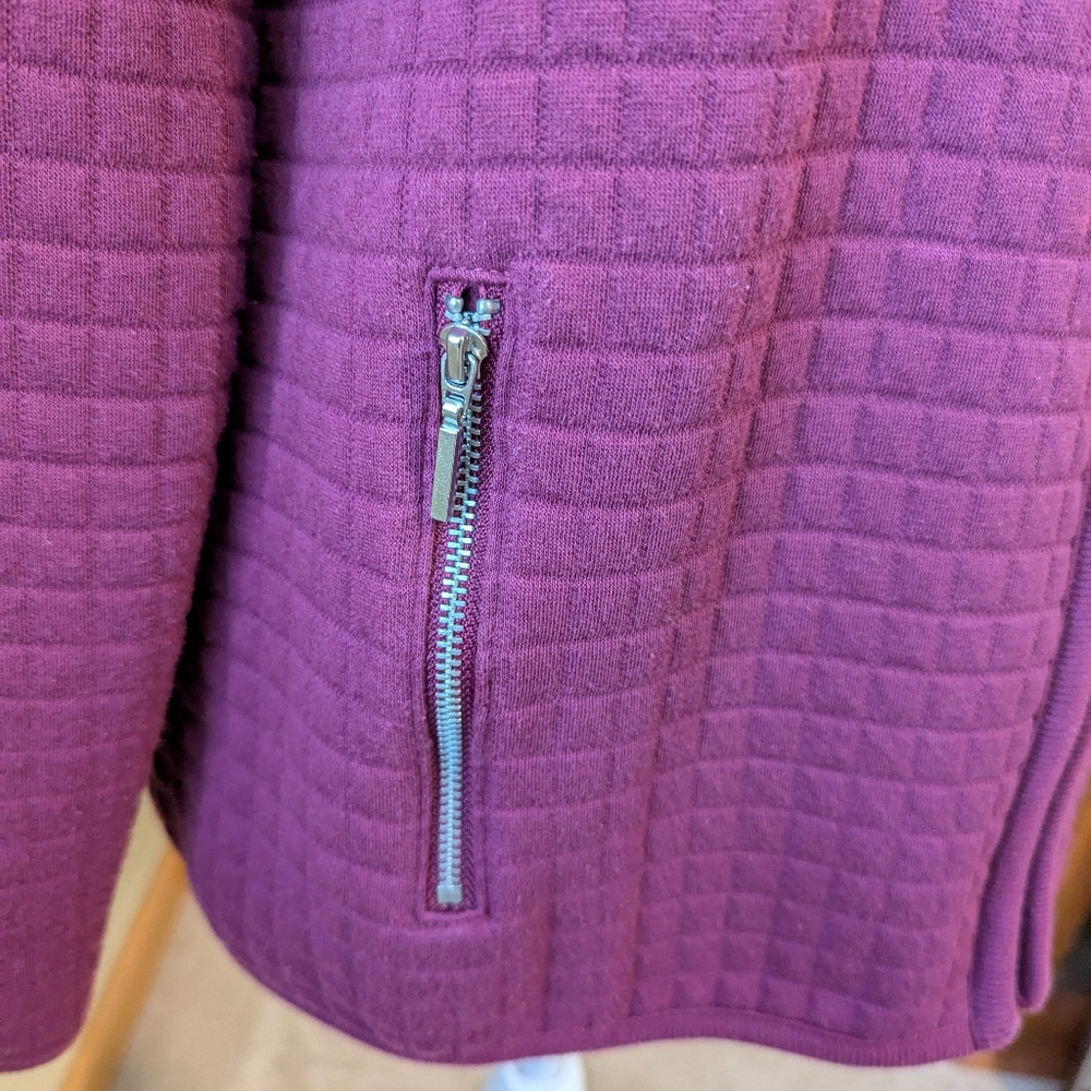 Karen Scott Sport Burgundy Zippered Jacket - Picture 6 of 8